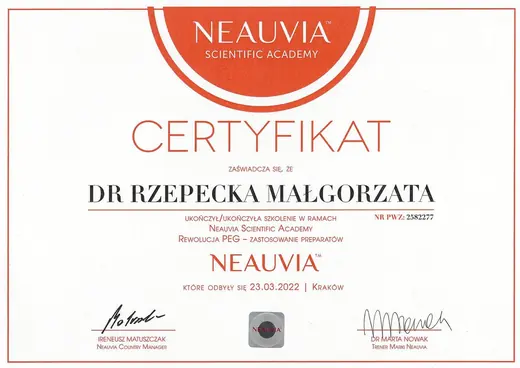 Neauvia Scientific Academy: zastosowanie preparatów Neauvia, technologia PEG
