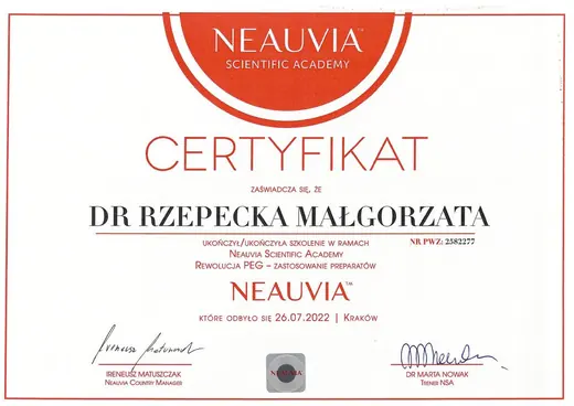 Neauvia Scientific Academy: zastosowanie preparatów Neauvia, technologia PEG (kolejne szkolenie)